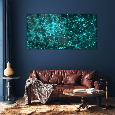 Tableau verre imprimé Connexions réseau en bleu