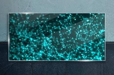 Tableau photo sur verre Réseau numérique en nuances de bleu