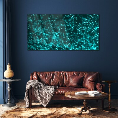 Tableau photo sur verre Réseau numérique en nuances de bleu