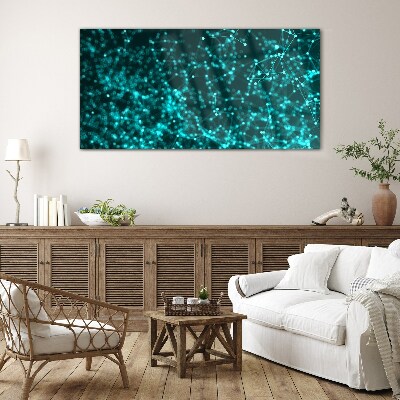 Tableau photo sur verre Réseau numérique en nuances de bleu