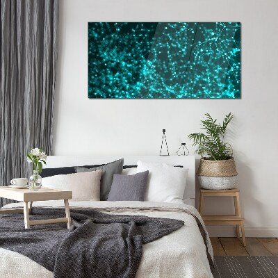 Tableau photo sur verre Réseau numérique en nuances de bleu
