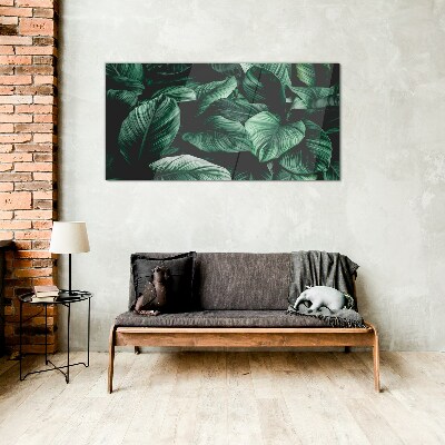 Tableau sur verre Symphonie verte des feuilles