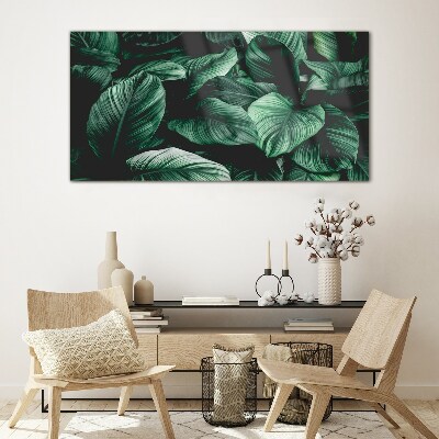 Tableau sur verre Symphonie verte des feuilles