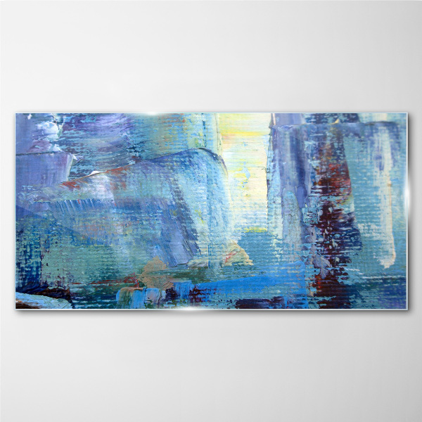 Tableau imprimé sur verre Paysage abstrait dans les tons de bleu