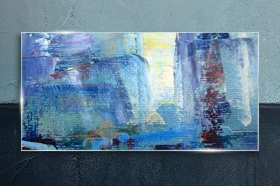 Tableau imprimé sur verre Paysage abstrait dans les tons de bleu