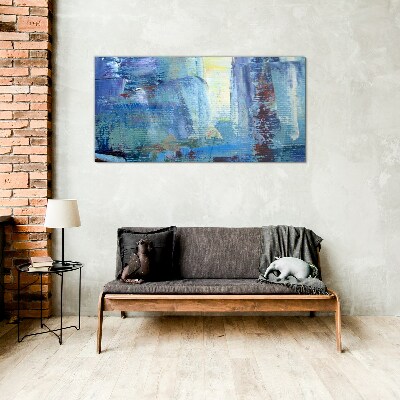 Tableau imprimé sur verre Paysage abstrait dans les tons de bleu