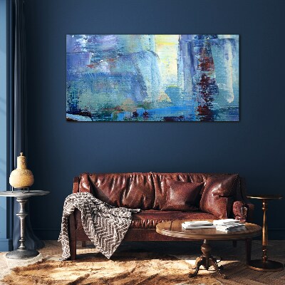 Tableau imprimé sur verre Paysage abstrait dans les tons de bleu
