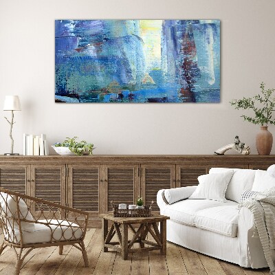 Tableau imprimé sur verre Paysage abstrait dans les tons de bleu