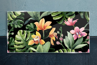 Tableau photo sur verre Jardin tropical à l'aquarelle