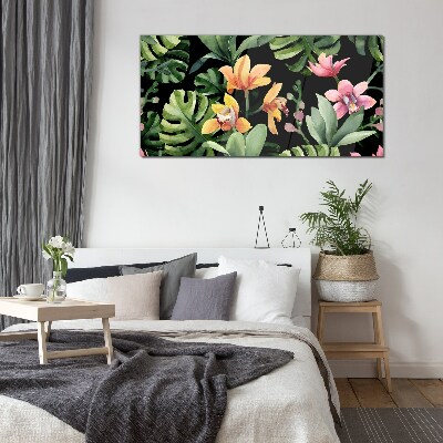 Tableau photo sur verre Jardin tropical à l'aquarelle