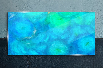 Tableau en verre Cercles turquoise en bleu