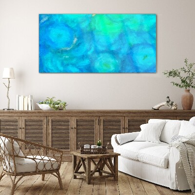 Tableau en verre Cercles turquoise en bleu