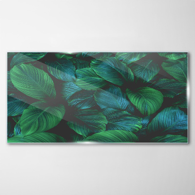 Tableau imprimé sur verre Mosaïque de feuilles vertes