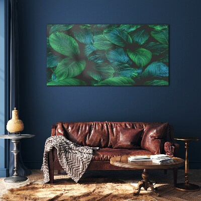 Tableau imprimé sur verre Mosaïque de feuilles vertes