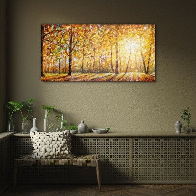 Tableau photo sur verre Automne doré dans la forêt