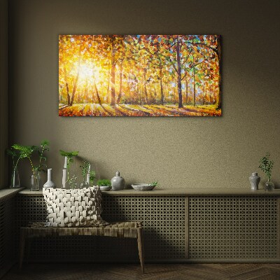 Tableau en verre Automne doré dans la forêt