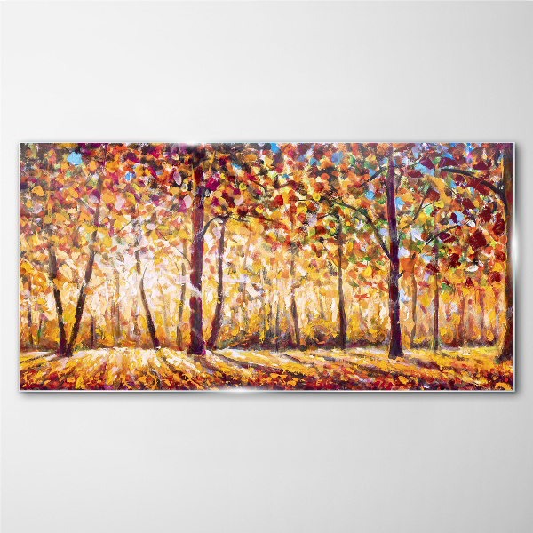 Tableau photo sur verre Automne doré dans la forêt