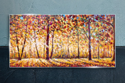 Tableau photo sur verre Automne doré dans la forêt