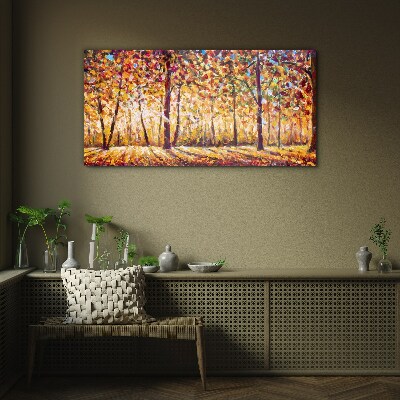 Tableau photo sur verre Automne doré dans la forêt