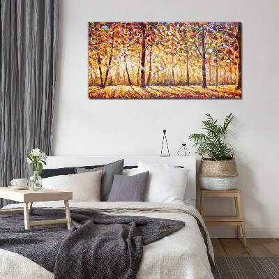 Tableau photo sur verre Automne doré dans la forêt