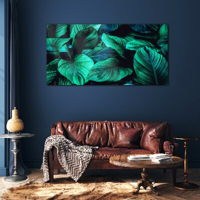 Tableau sur verre Feuilles tropicales vertes