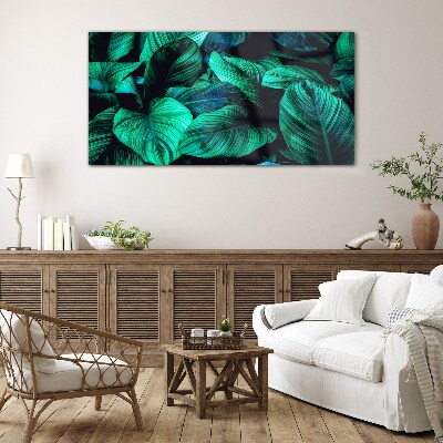 Tableau sur verre Feuilles tropicales vertes