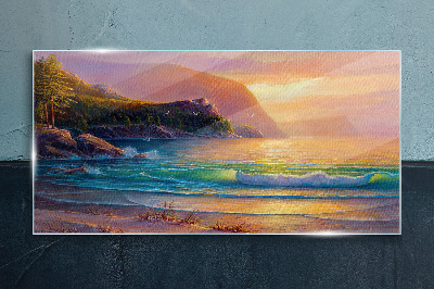 Tableau imprimé sur verre Une matinée tranquille au bord de la mer