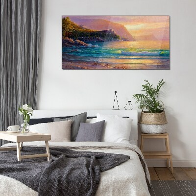 Tableau imprimé sur verre Une matinée tranquille au bord de la mer