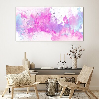 Tableau imprimé sur verre Explosions d'eau rose