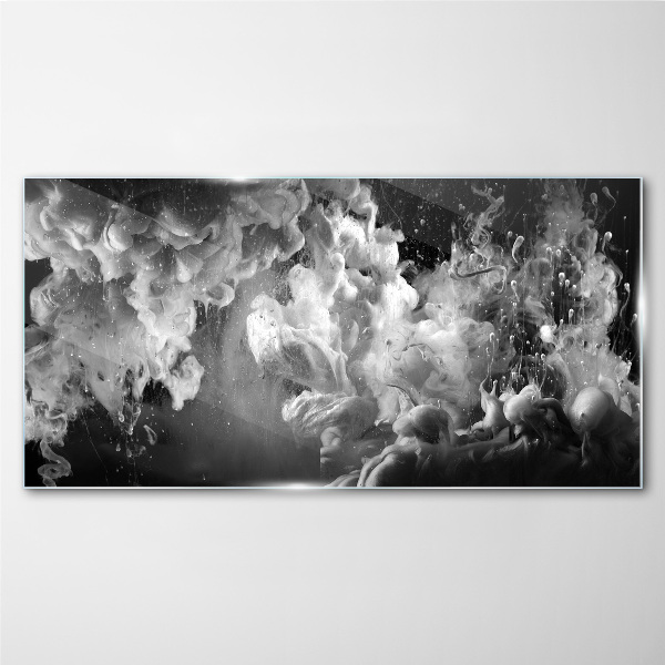 Tableau verre imprimé Nuages dynamiques en noir et blanc