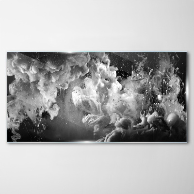 Tableau verre imprimé Nuages dynamiques en noir et blanc