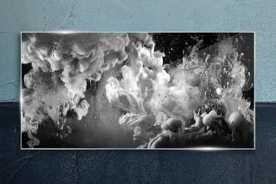 Tableau verre imprimé Nuages dynamiques en noir et blanc