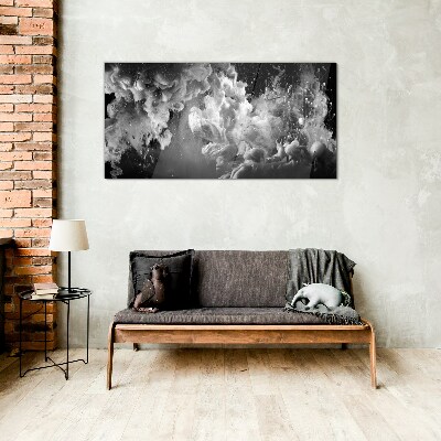 Tableau verre imprimé Nuages dynamiques en noir et blanc