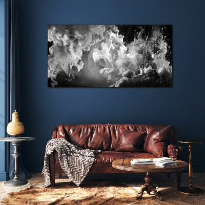 Tableau verre imprimé Nuages dynamiques en noir et blanc