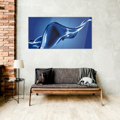 Tableau en verre Une vague de lumière bleue