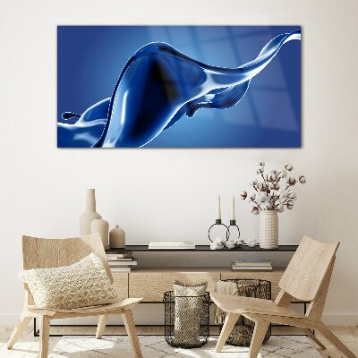 Tableau en verre Une vague de lumière bleue
