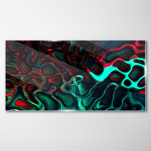 Tableau en verre Ondes de couleurs abstraites