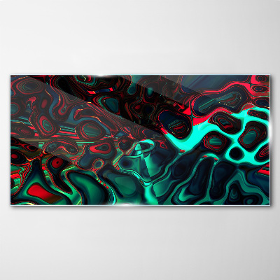 Tableau en verre Ondes de couleurs abstraites