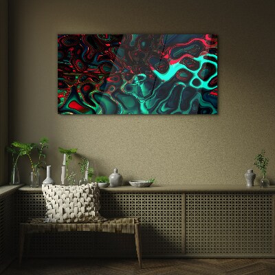 Tableau en verre Ondes de couleurs abstraites