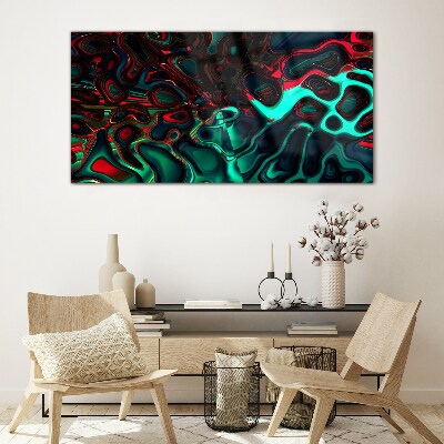 Tableau en verre Ondes de couleurs abstraites