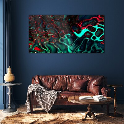 Tableau en verre Ondes de couleurs abstraites