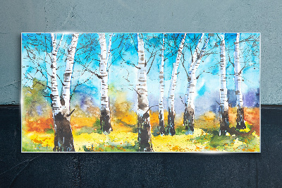 Tableau verre imprimé Bouleaux dans un paysage dynamique