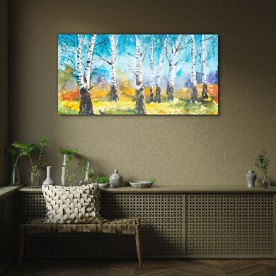 Tableau verre imprimé Bouleaux dans un paysage dynamique