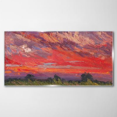 Tableau verre imprimé Coucher de soleil en feu