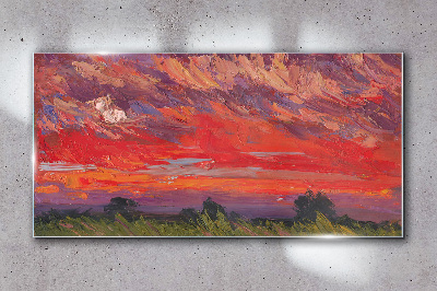 Tableau verre imprimé Coucher de soleil en feu