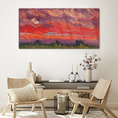 Tableau verre imprimé Coucher de soleil en feu
