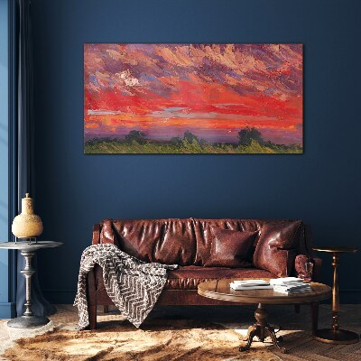 Tableau verre imprimé Coucher de soleil en feu