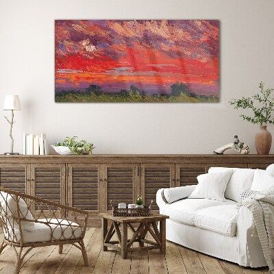 Tableau verre imprimé Coucher de soleil en feu