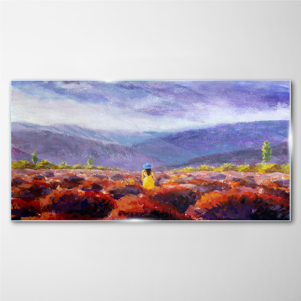 Tableau verre imprimé Paysage aux tons violets