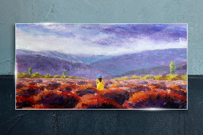 Tableau verre imprimé Paysage aux tons violets